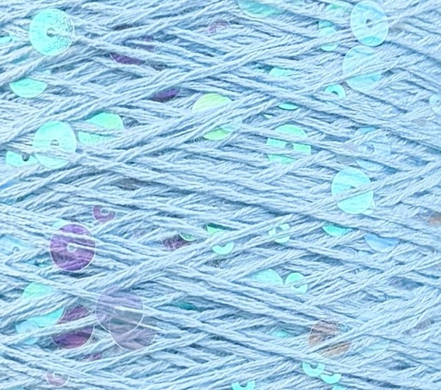 Art. Brillante 260 m / 100 g – cotone con maxi paillettes col. Azzurro chiaro